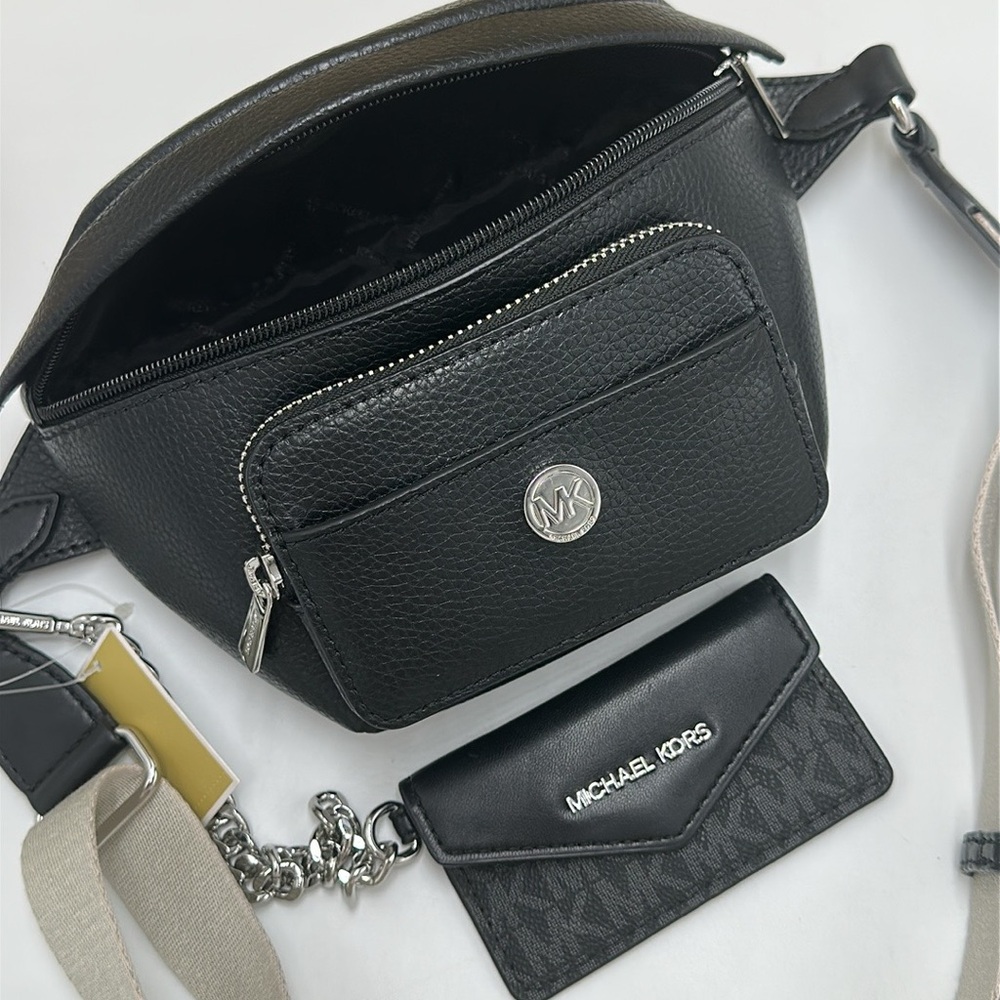 Michael Kors Maisie 2 In 1 Small Leather Waist pack Fanny pack Bag (Black) MK - Picture 11 of 16